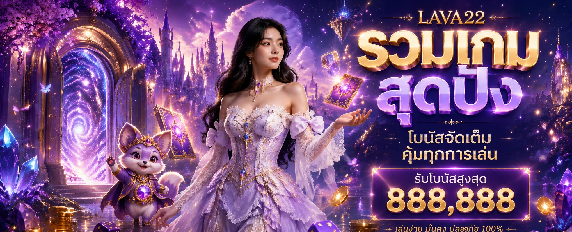แบนเนอร์ LAVA22 รวมสล็อต คาสิโน กีฬา และหวยออนไลน์